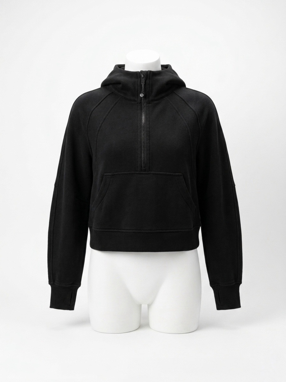 Lululemon Scuba Oversized Cropped Black Half-Zip Hoodie Size Small